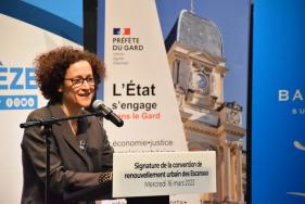Déplacement à Bagnols-sur-Cèze d' Emmanuelle Wargon, ministre chargée du Logement