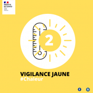 Vigilance météorologique Jaune (niveau 2) pour Canicule sur le département du Gard