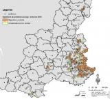 Carte 2013 de répartition communale du loup en France